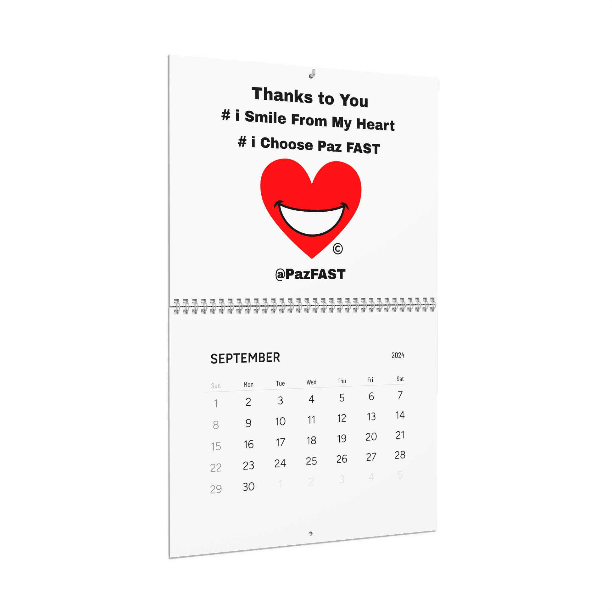 Wall Calendars (2024) | Extend Total *Kindness with "Paz FAST, The Love Solution" - The Love Solution