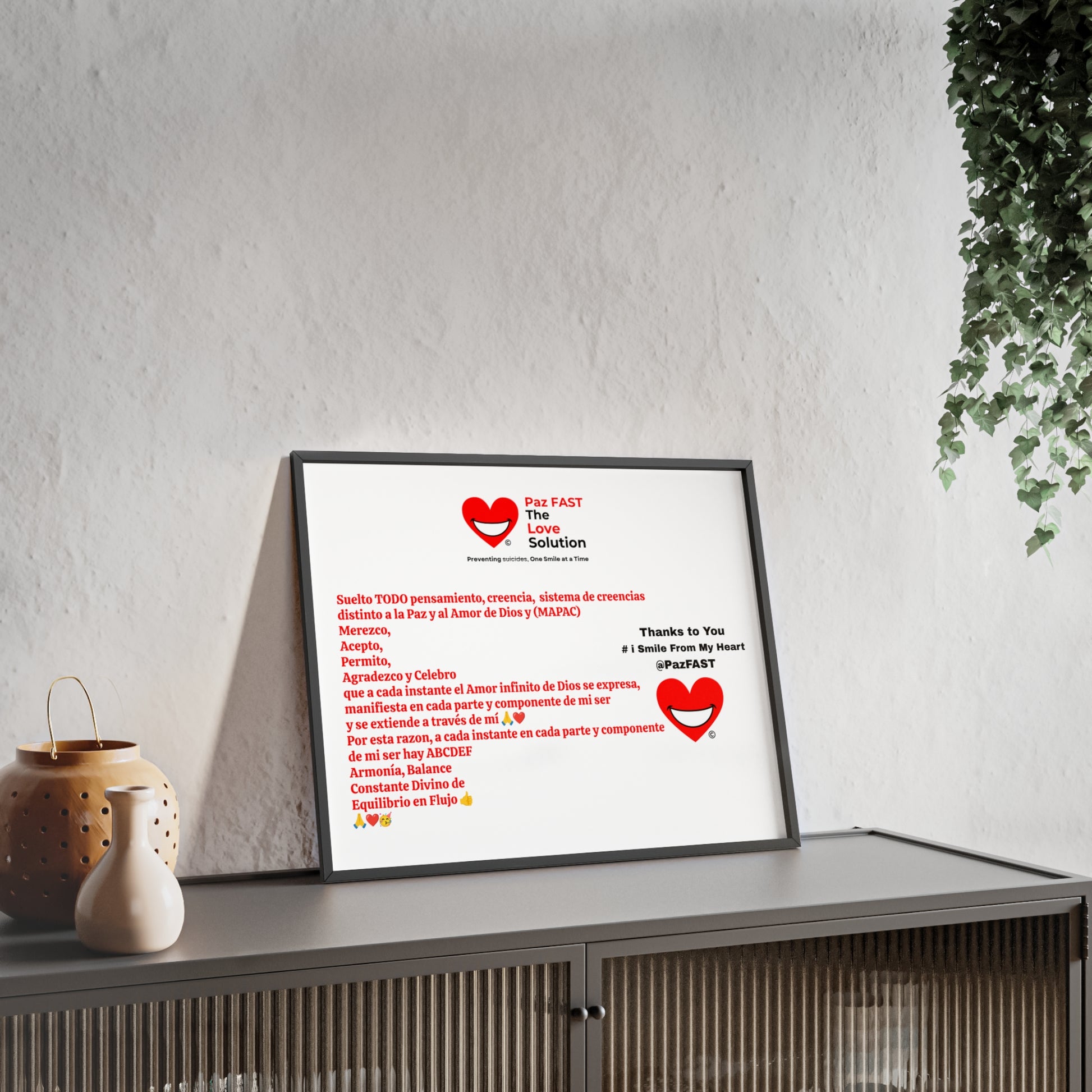 Wooden Frame Posters | Extend Total *Kindness with "Paz FAST, The Love Solution" - The Love Solution