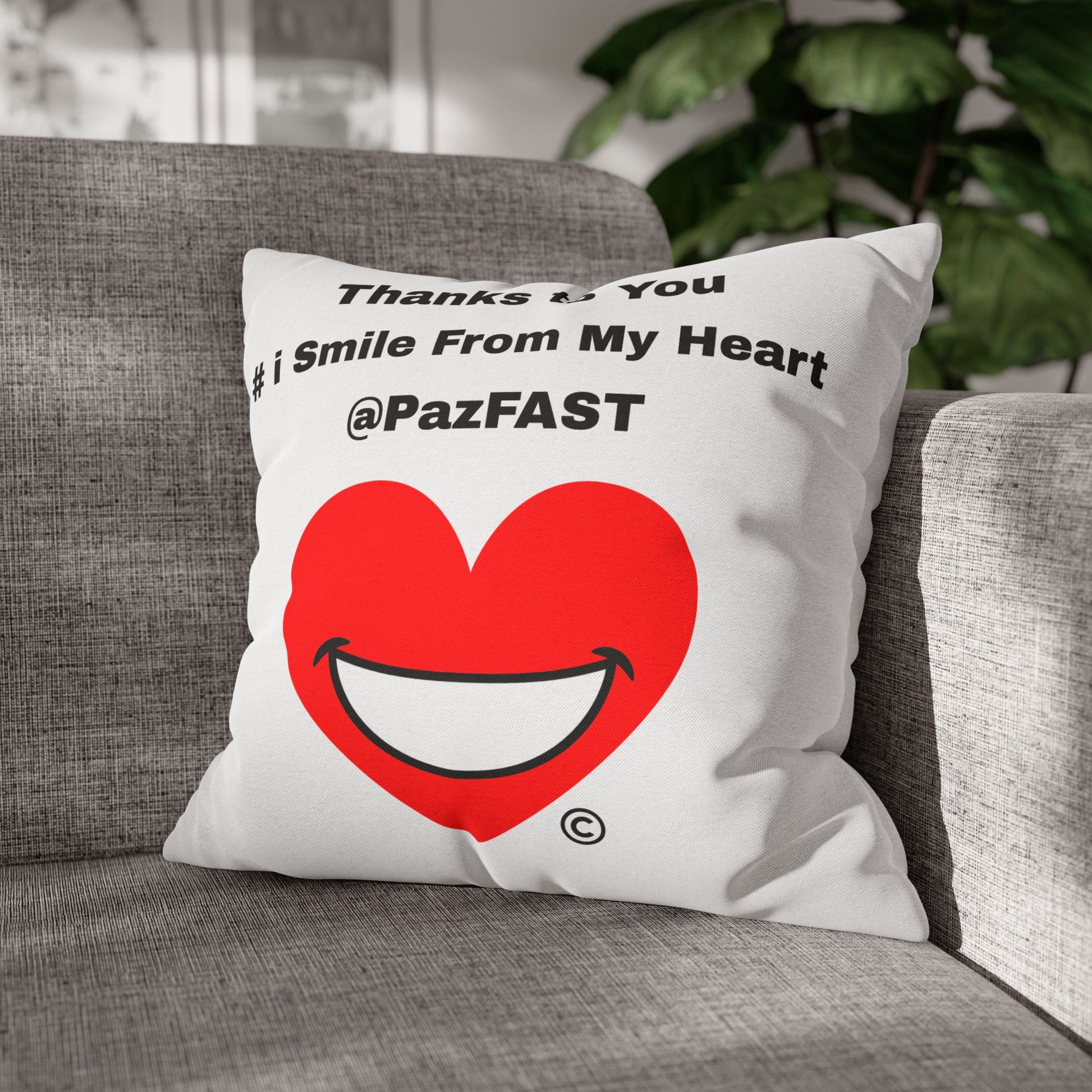 Spun Polyester Square Pillowcase | Extend Total *Kindness with "Paz FAST, The Love Solution" - The Love Solution