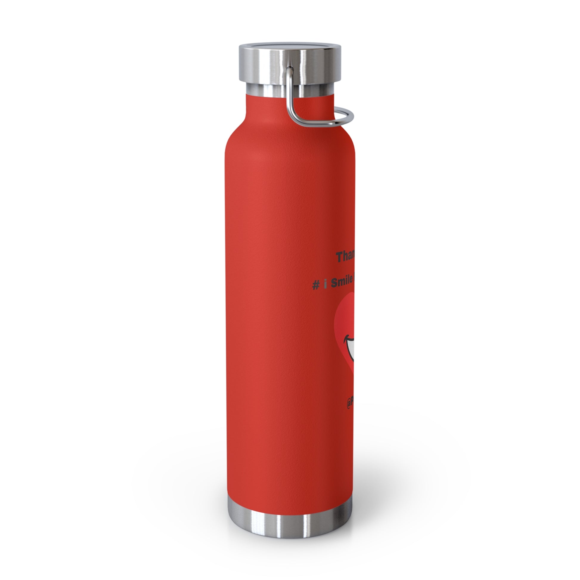 Enjoy and Extend Love with "I Smile From My Heart" and this Copper Vacuum Insulated Bottle, 22oz  | Extend Total *Kindness with "Paz FAST, The Love Solution" - The Love Solution