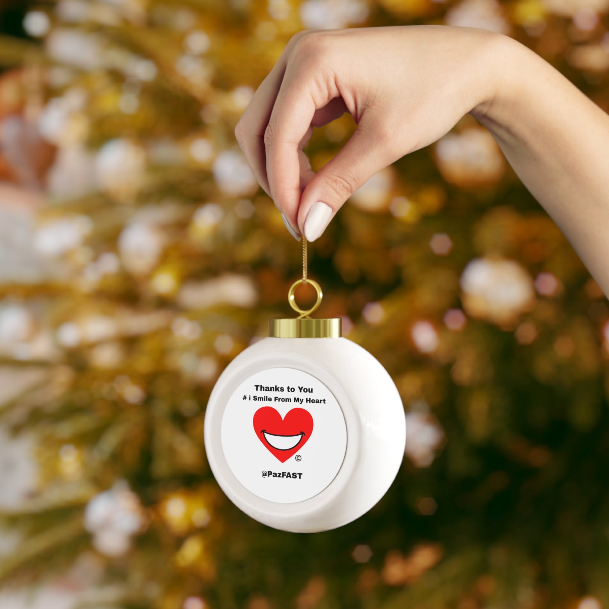 Christmas Ball Ornament | Extend Total *Kindness with "Paz FAST, The Love Solution" - The Love Solution