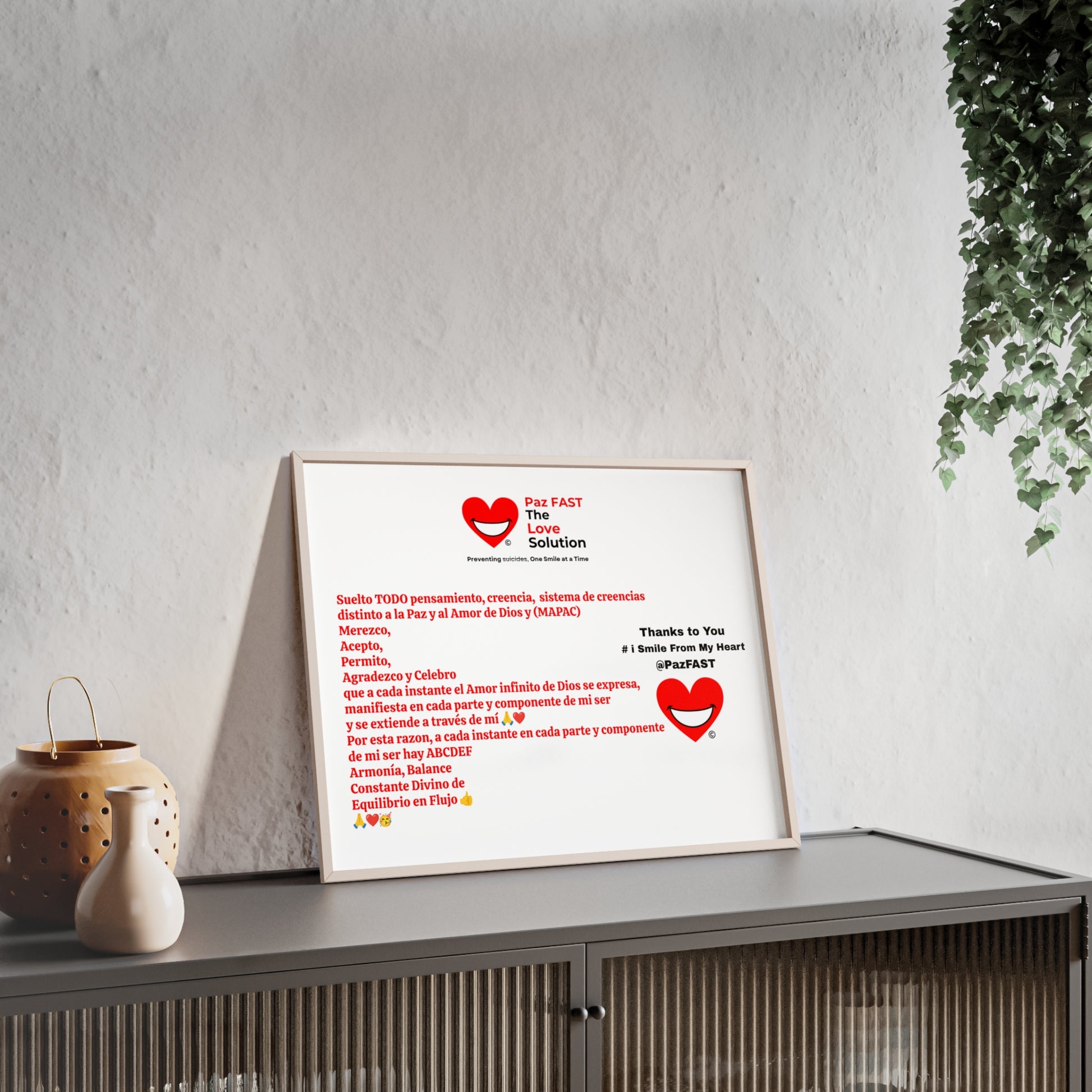 Wooden Frame Posters | Extend Total *Kindness with "Paz FAST, The Love Solution" - The Love Solution