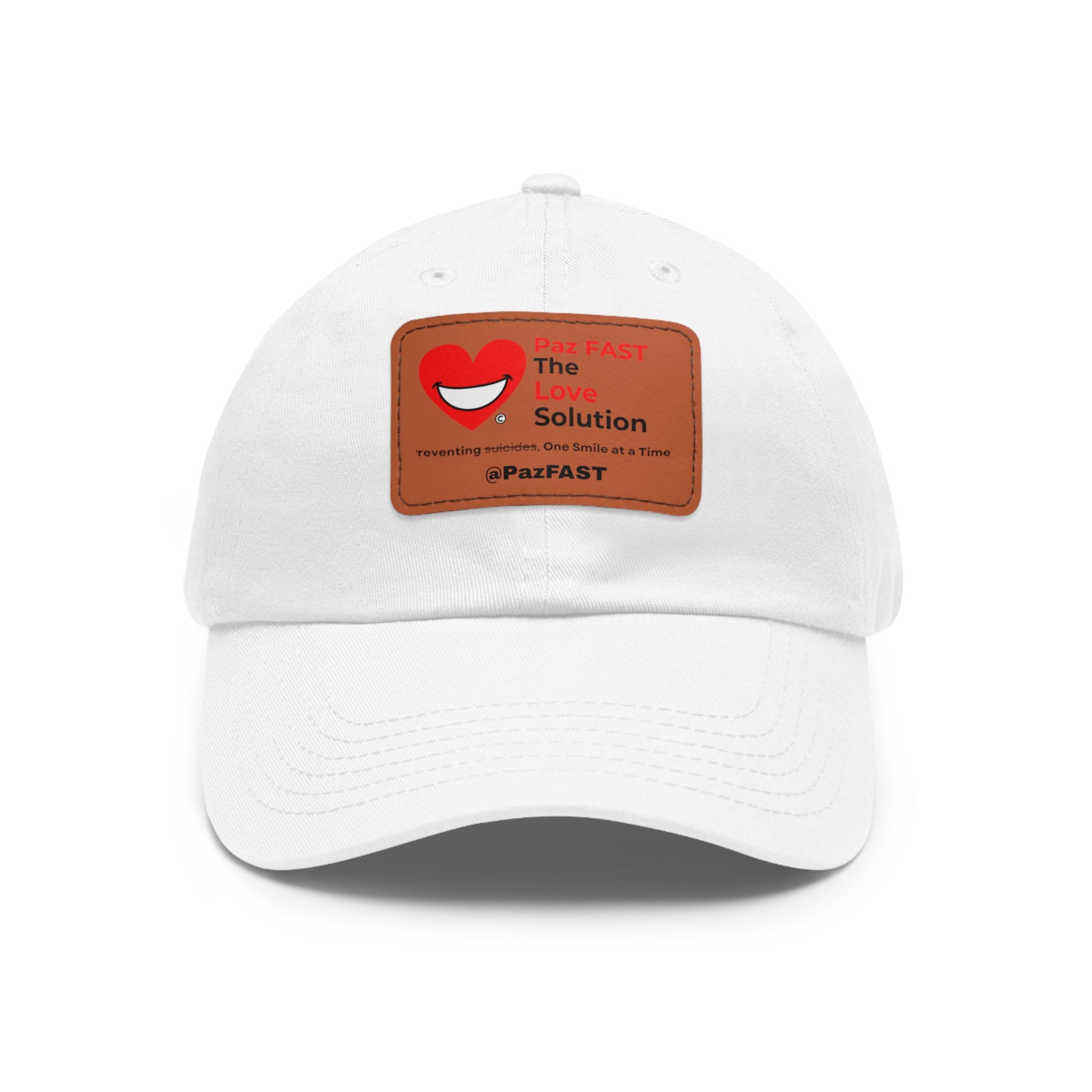 Dad Hat with Leather Patch (Rectangle) | Extend Total *Kindness with "Paz FAST, The Love Solution" - The Love Solution