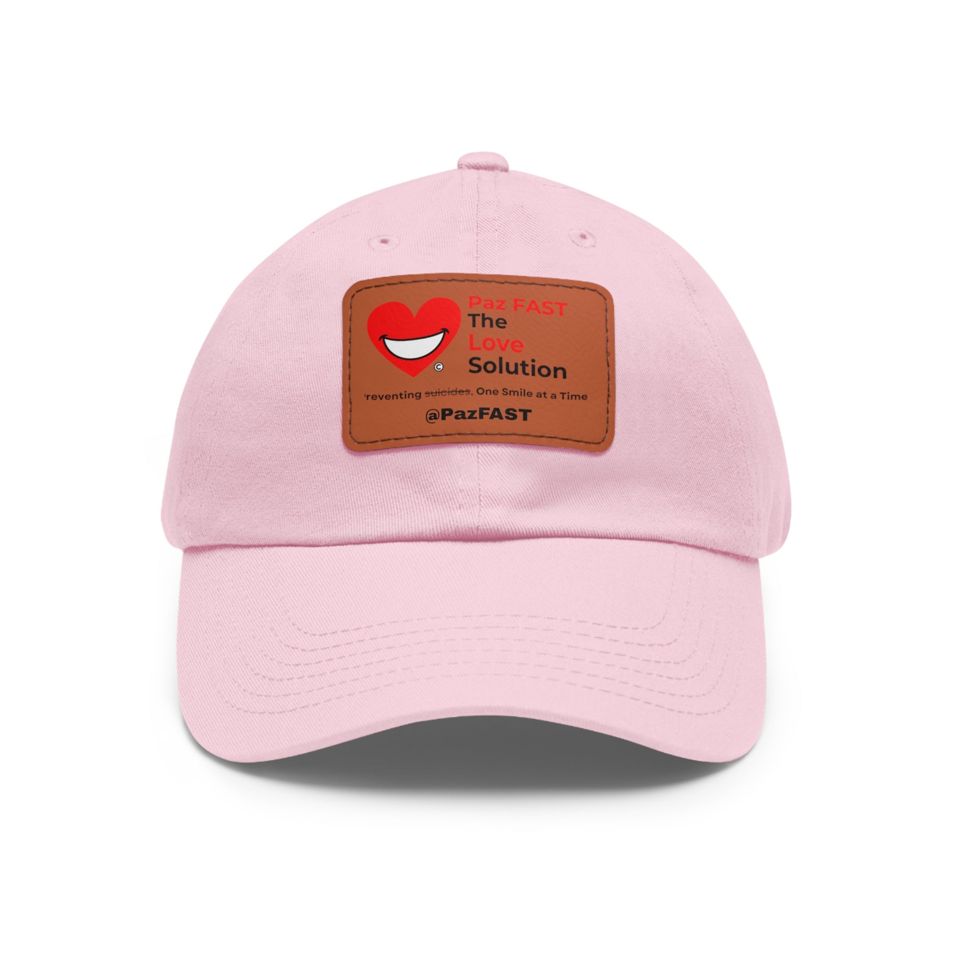 Dad Hat with Leather Patch (Rectangle) | Extend Total *Kindness with "Paz FAST, The Love Solution" - The Love Solution