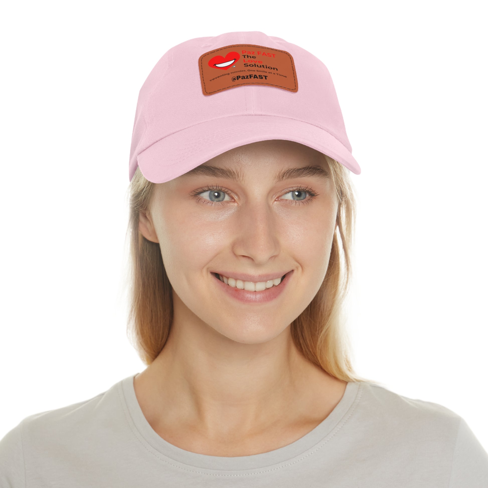 Dad Hat with Leather Patch (Rectangle) | Extend Total *Kindness with "Paz FAST, The Love Solution" - The Love Solution