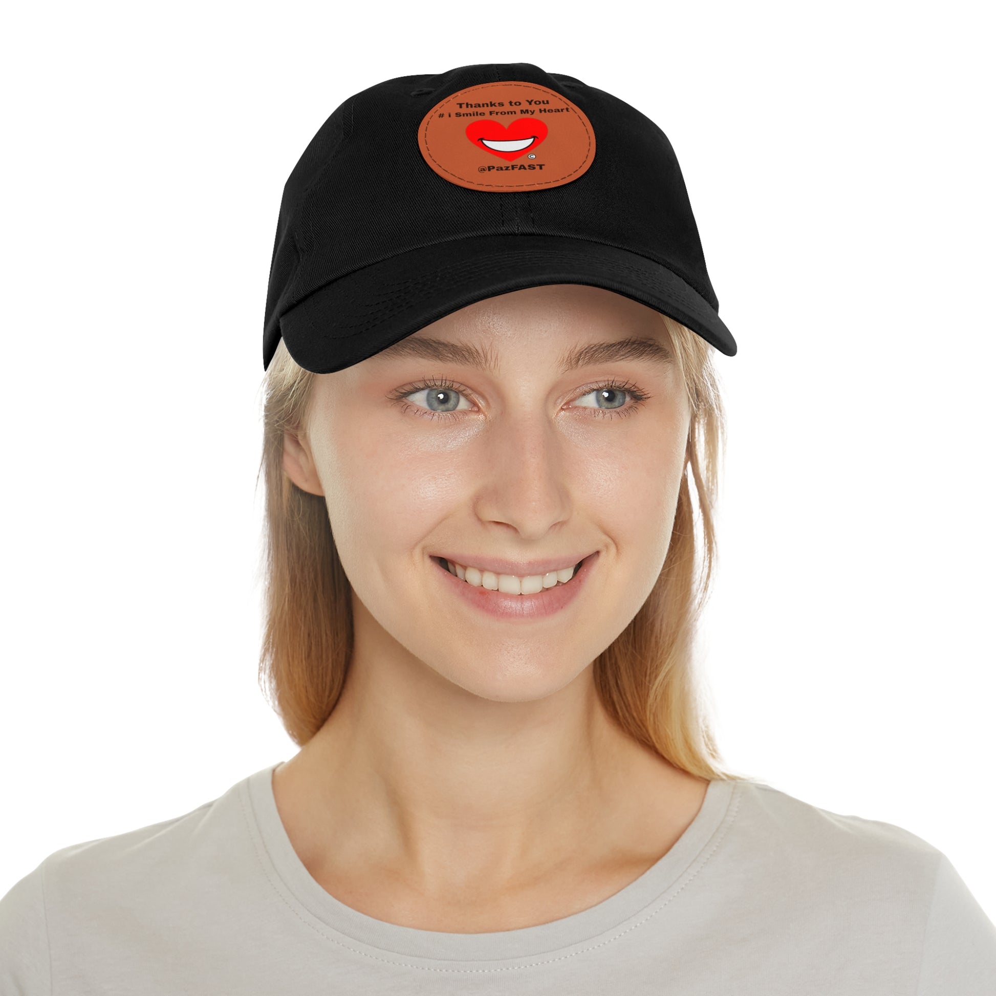 Dad Hat with Leather Patch (Round) | Extend Total *Kindness with "Paz FAST, The Love Solution" - The Love Solution