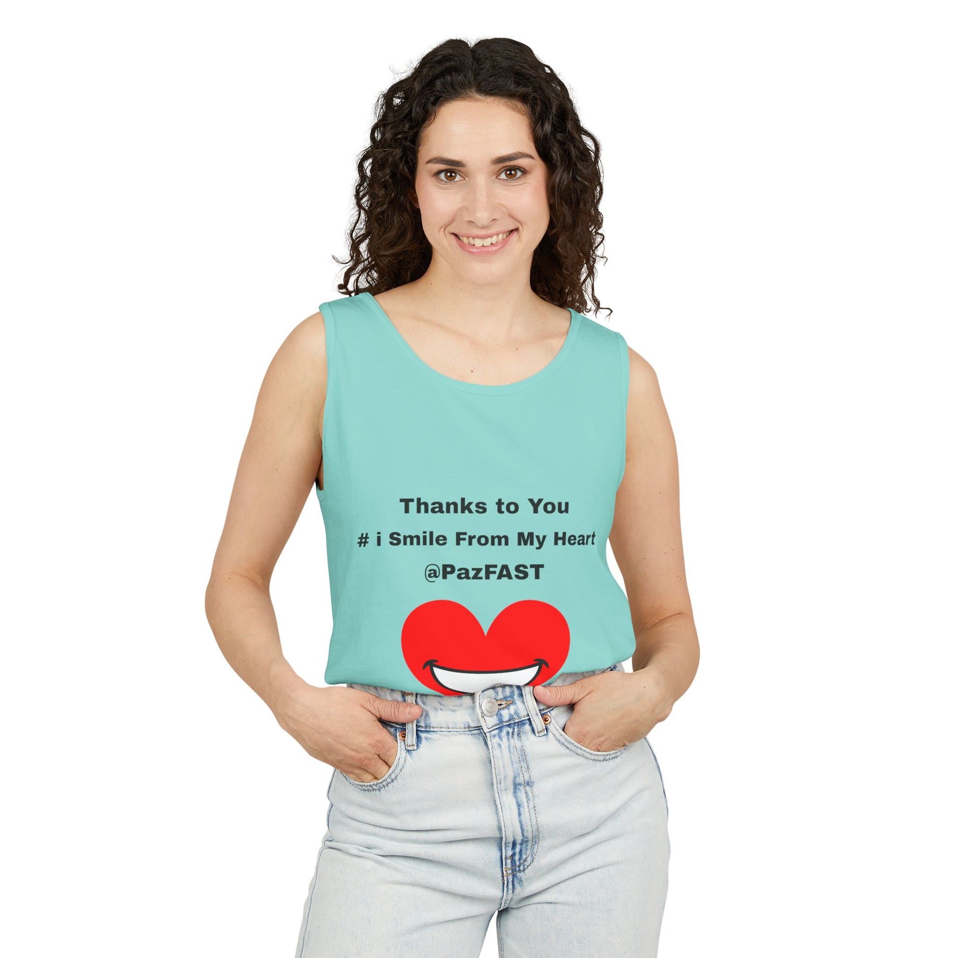 Unisex Garment-Dyed Tank Top | Extend Total *Kindness with "Paz FAST, The Love Solution" - The Love Solution