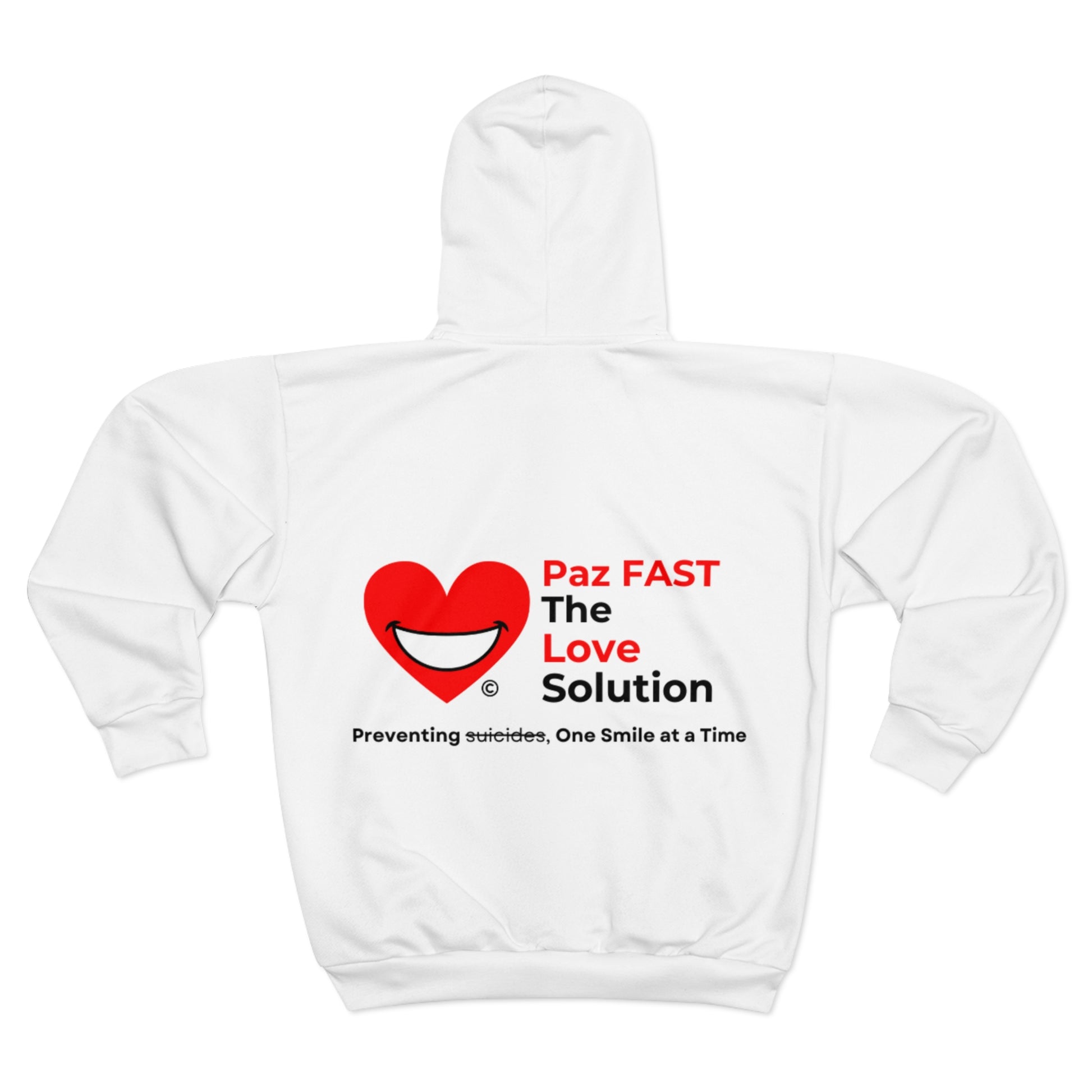 Unisex Zip Hoodie (AOP) | Extend Total *Kindness with "Paz FAST, The Love Solution" - The Love Solution