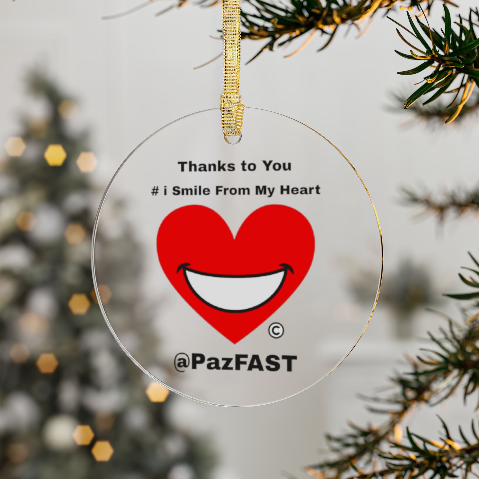 Clear Acrylic Ornaments Glossy Finish | Extend Total *Kindness with "Paz FAST, The Love Solution" - The Love Solution