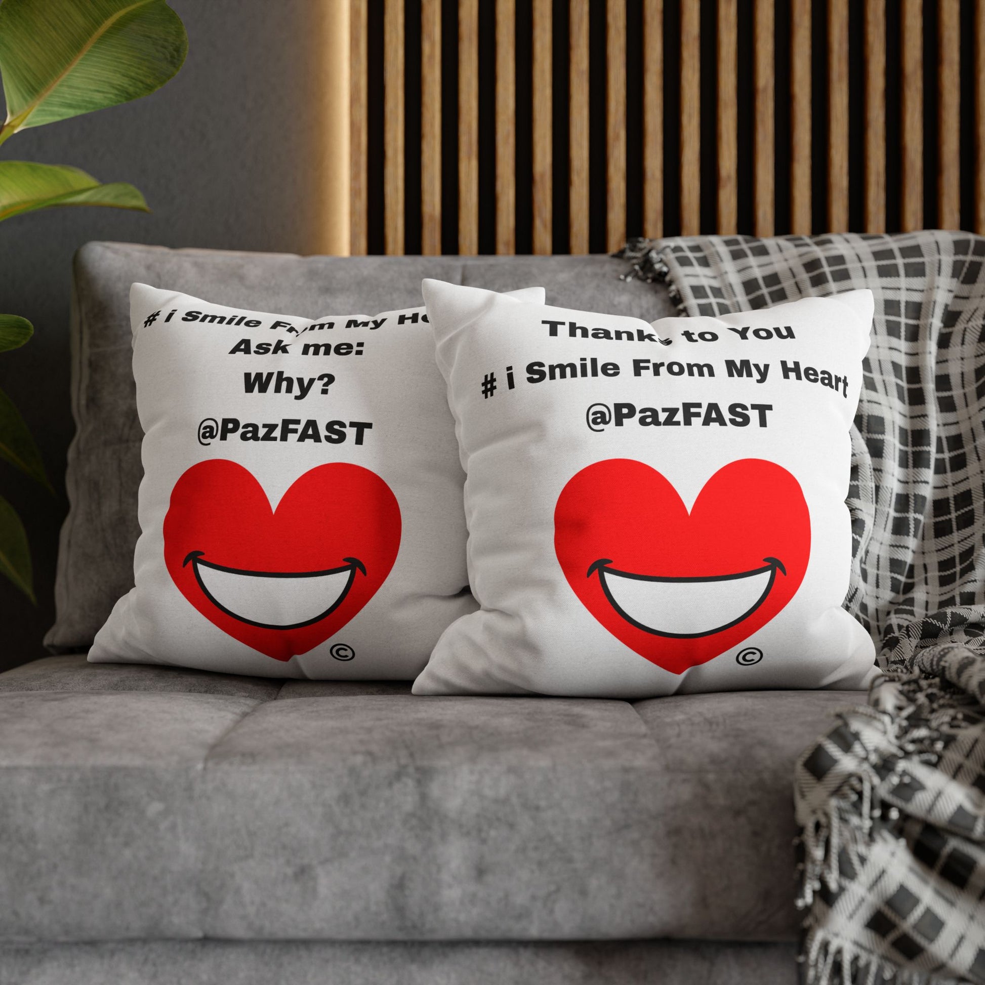 Spun Polyester Square Pillowcase | Extend Total *Kindness with "Paz FAST, The Love Solution" - The Love Solution